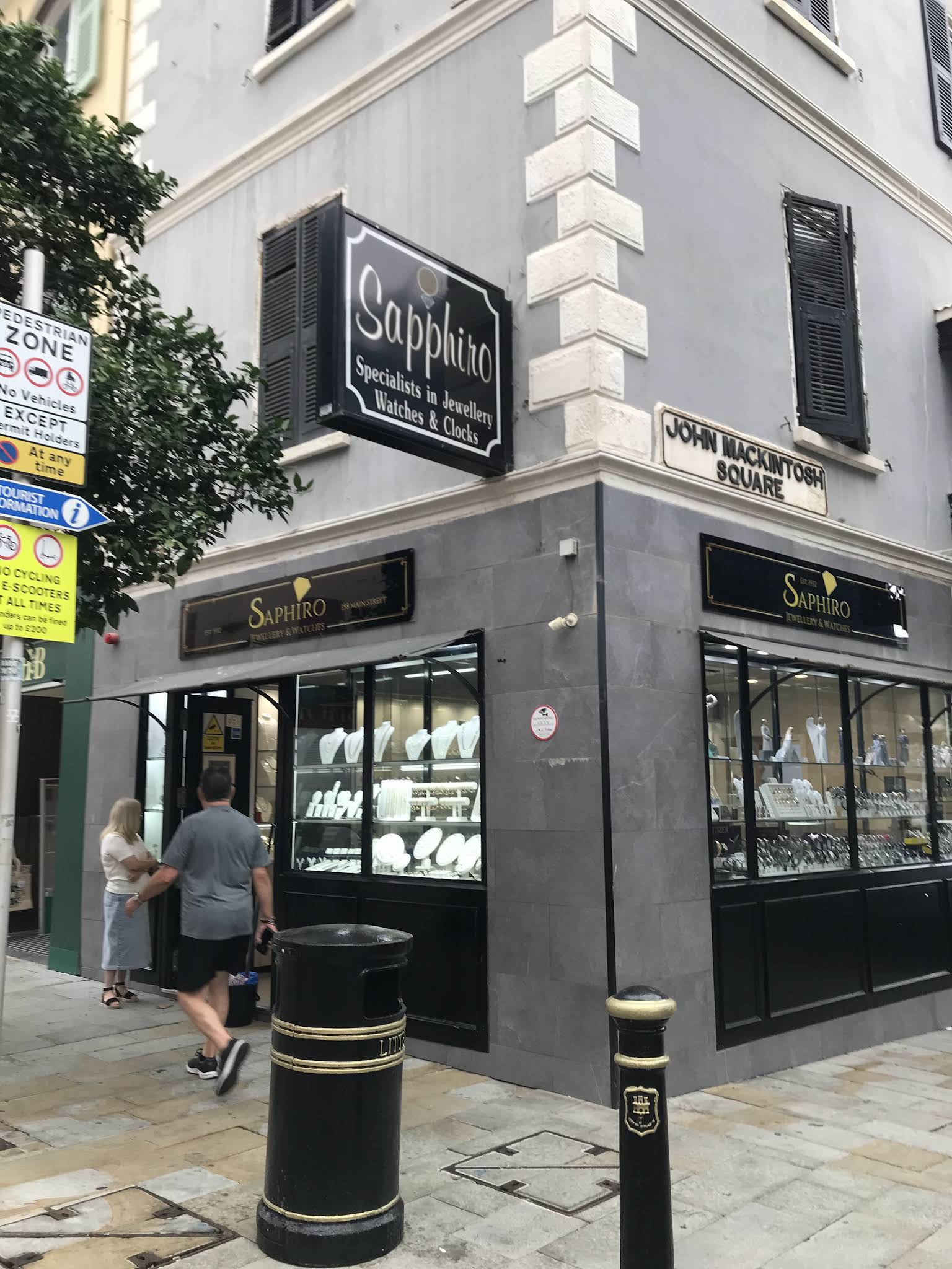 Sapphiro storefront on Main Street, Gibraltar